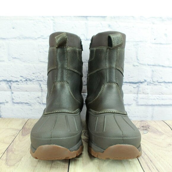 LL Bean Storm Chaser 5 Brown Leather Waterproof Insulated Duck Boots Size 9 M - Picture 4 of 9